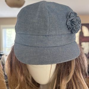 Relativity Chambray Hat With Floral Accent